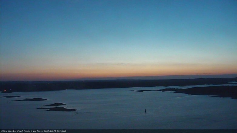 Lake Travis webcam, August 27, 2018 7:20 PM CT