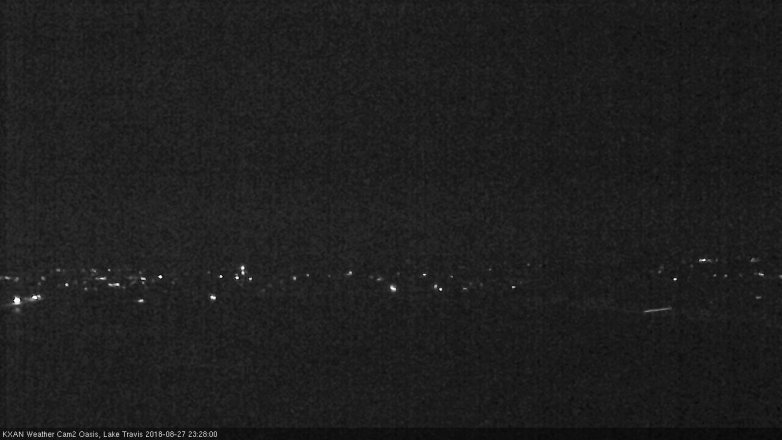 Lake Travis webcam, August 27, 2018 10:30 PM CT