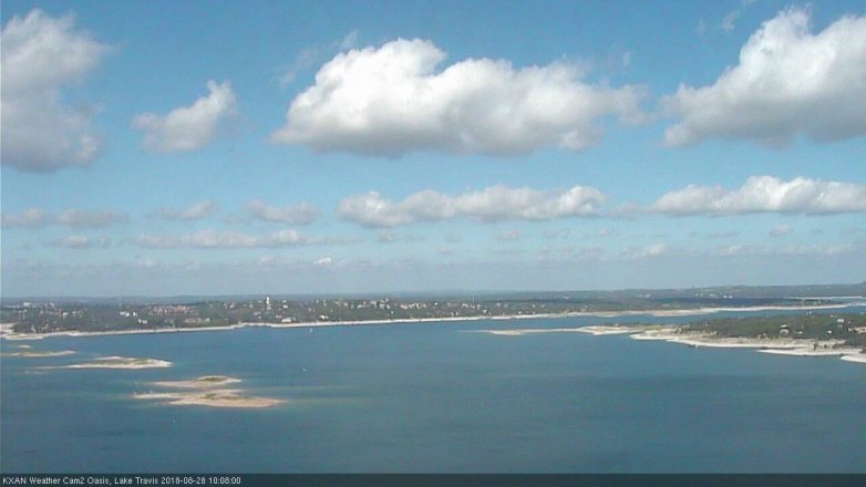 Lake Travis webcam, August 28, 2018 9:10 AM CT