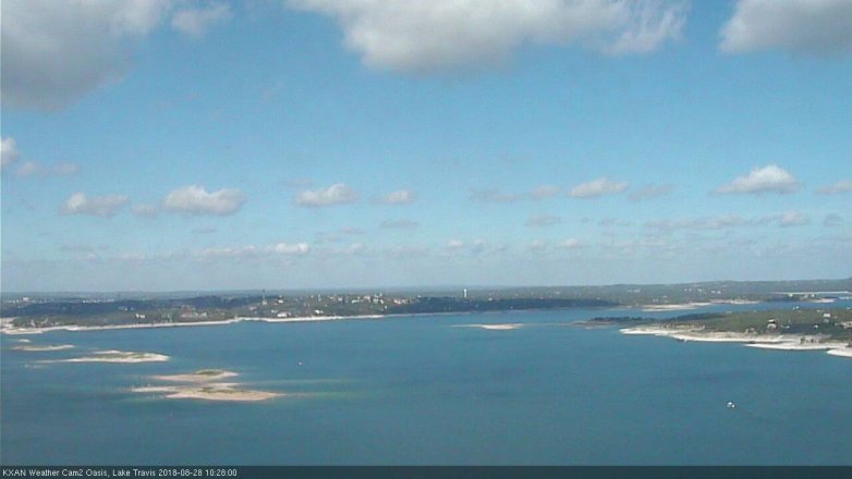 Lake Travis webcam, August 28, 2018 9:30 AM CT