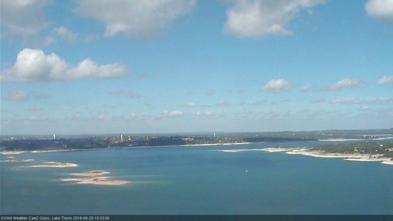 Lake Travis webcam, August 28, 2018 9:35 AM CT