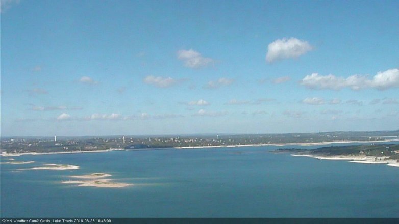 Lake Travis webcam, August 28, 2018 9:50 AM CT