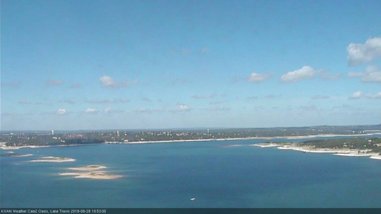 Lake Travis webcam, August 28, 2018 9:55 AM CT