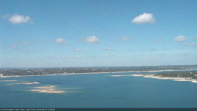 Lake Travis webcam, August 28, 2018 10:10 AM CT