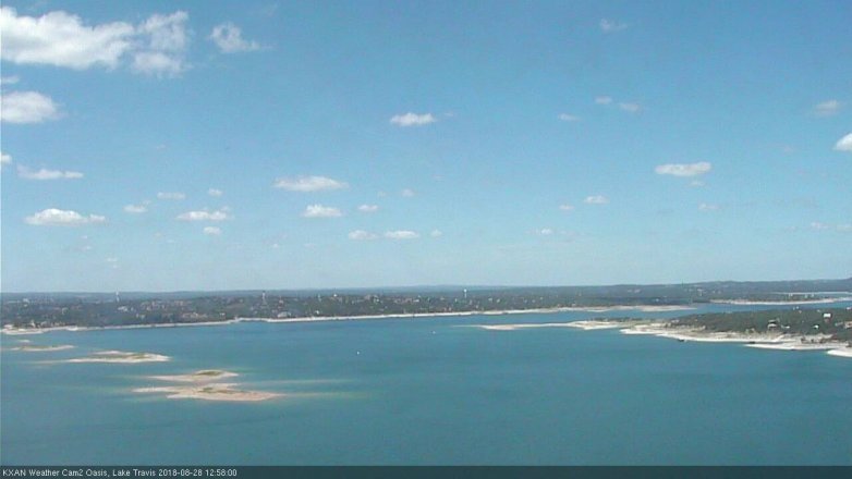 Lake Travis webcam, August 28, 2018 12:00 PM CT