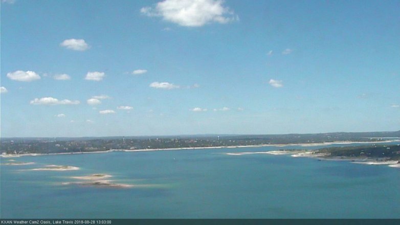 Lake Travis webcam, August 28, 2018 12:05 PM CT