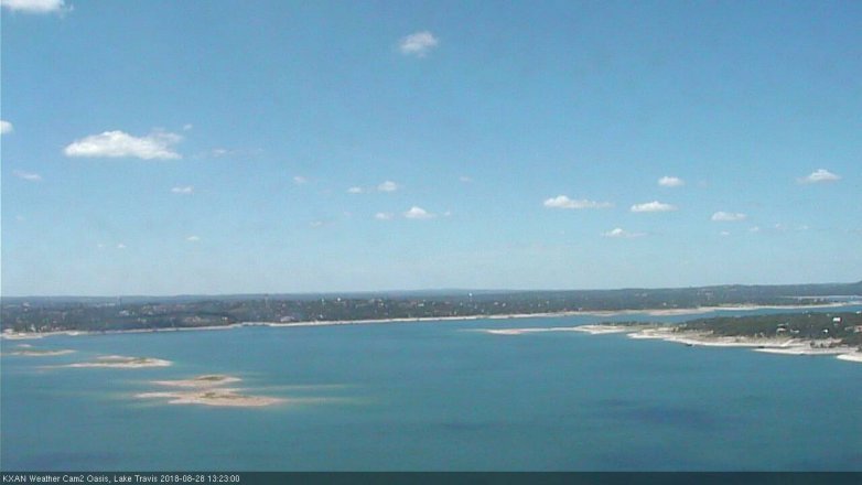 Lake Travis webcam, August 28, 2018 12:25 PM CT