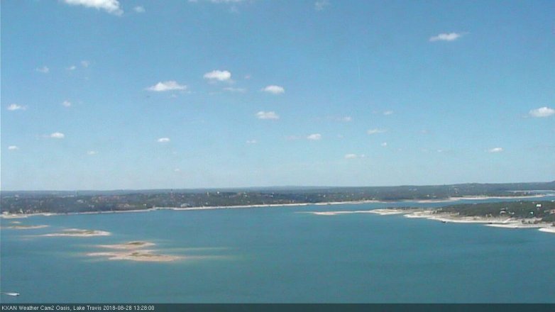 Lake Travis webcam, August 28, 2018 12:30 PM CT
