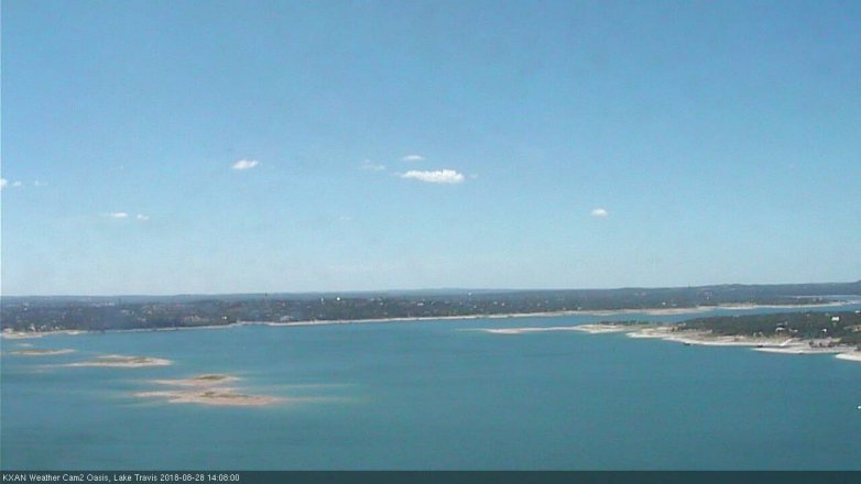 Lake Travis webcam, August 28, 2018 1:10 PM CT