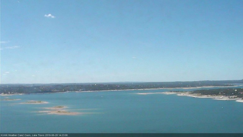 Lake Travis webcam, August 28, 2018 1:25 PM CT
