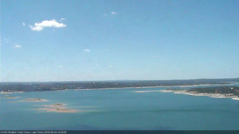 Lake Travis webcam, August 28, 2018 1:30 PM CT