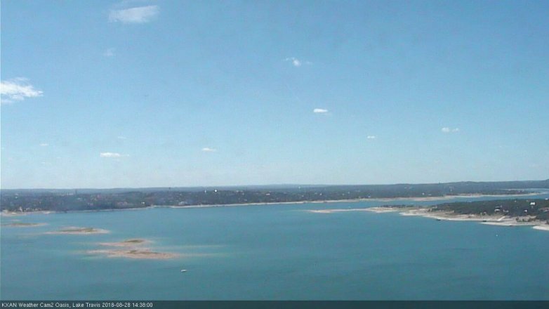 Lake Travis webcam, August 28, 2018 1:40 PM CT