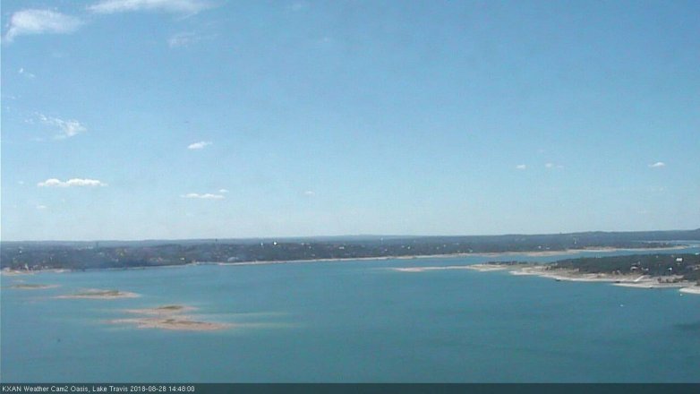 Lake Travis webcam, August 28, 2018 1:50 PM CT
