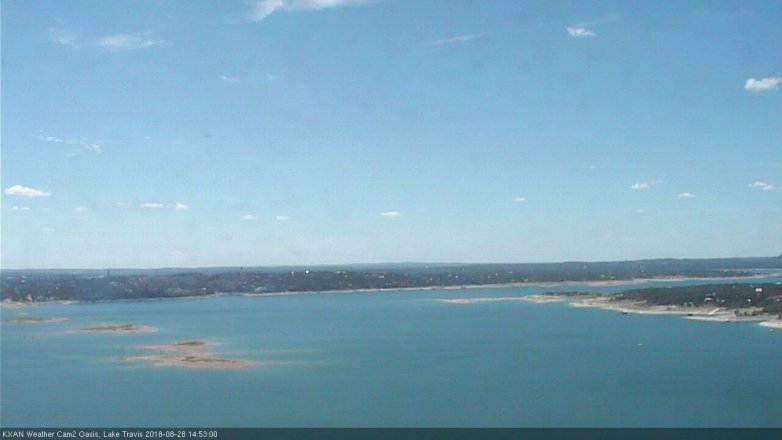 Lake Travis webcam, August 28, 2018 1:55 PM CT