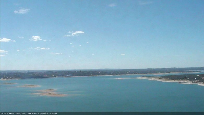Lake Travis webcam, August 28, 2018 2:00 PM CT