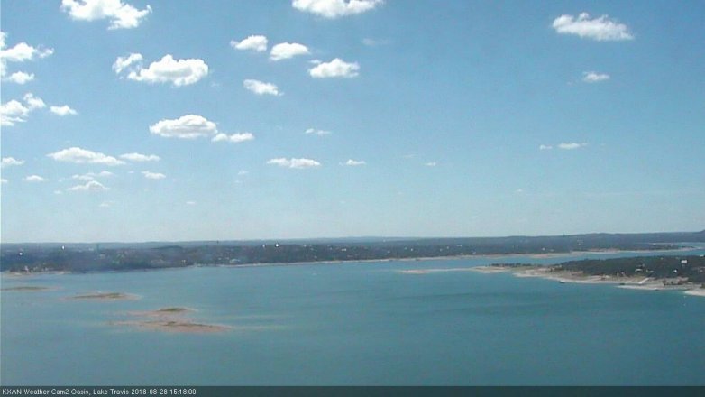 Lake Travis webcam, August 28, 2018 2:20 PM CT