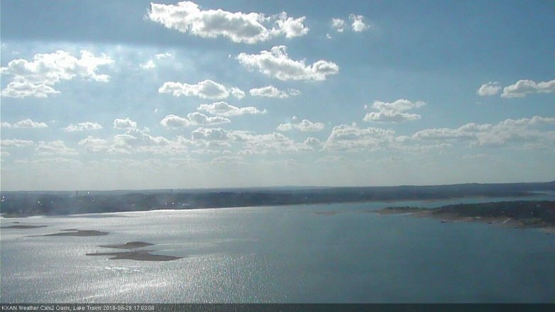 Lake Travis webcam, August 28, 2018 4:05 PM CT
