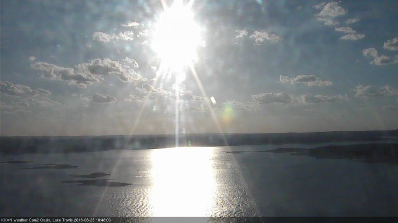 Lake Travis webcam, August 28, 2018 5:50 PM CT