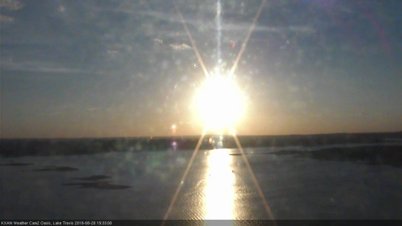 Lake Travis webcam, August 28, 2018 6:35 PM CT