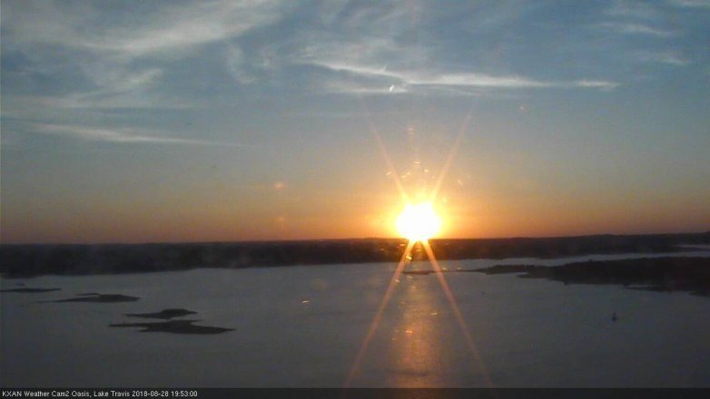 Lake Travis webcam, August 28, 2018 6:55 PM CT