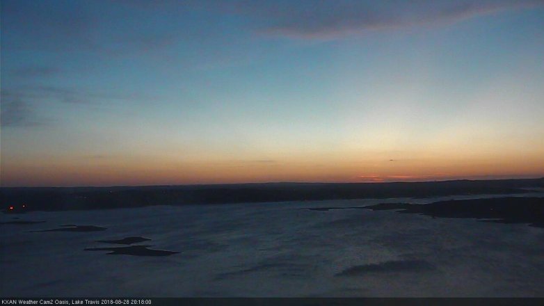 Lake Travis webcam, August 28, 2018 7:20 PM CT