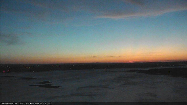 Lake Travis webcam, August 28, 2018 7:30 PM CT