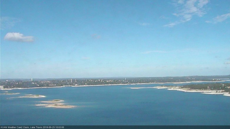 Lake Travis webcam, August 29, 2018 9:05 AM CT