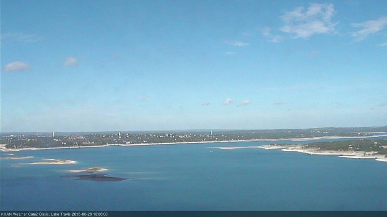 Lake Travis webcam, August 29, 2018 9:10 AM CT