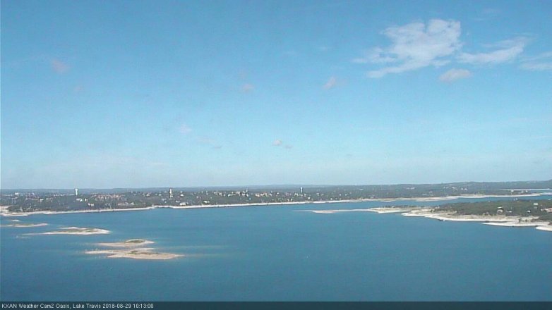 Lake Travis webcam, August 29, 2018 9:15 AM CT