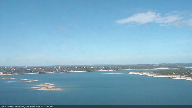 Lake Travis webcam, August 29, 2018 9:20 AM CT