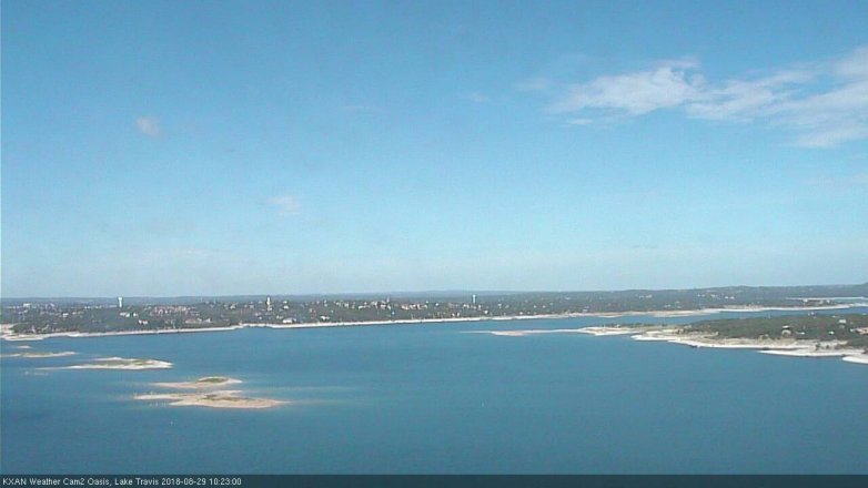Lake Travis webcam, August 29, 2018 9:25 AM CT