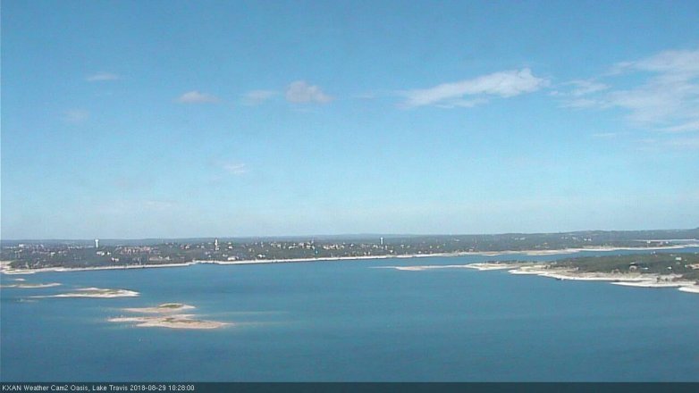 Lake Travis webcam, August 29, 2018 9:30 AM CT