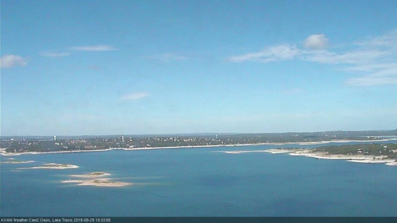 Lake Travis webcam, August 29, 2018 9:35 AM CT