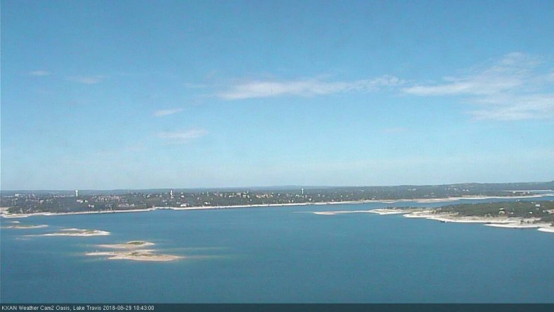 Lake Travis webcam, August 29, 2018 9:45 AM CT