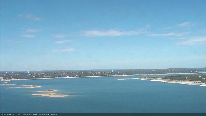 Lake Travis webcam, August 29, 2018 9:50 AM CT