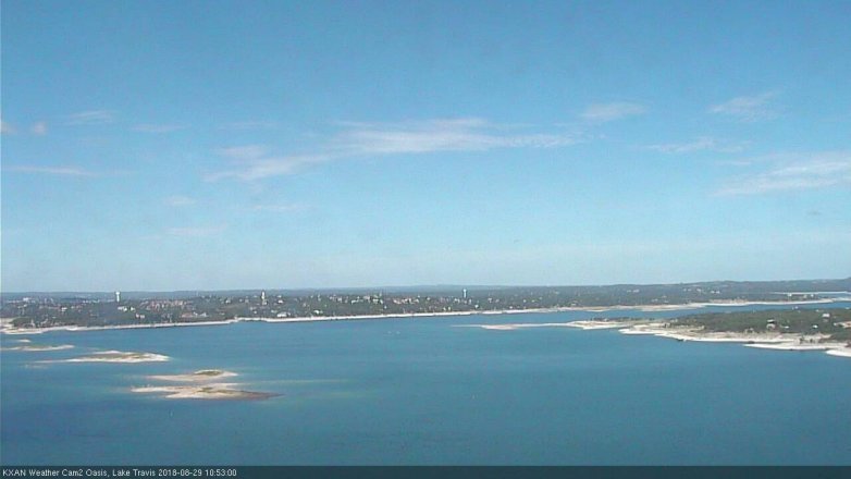 Lake Travis webcam, August 29, 2018 9:55 AM CT