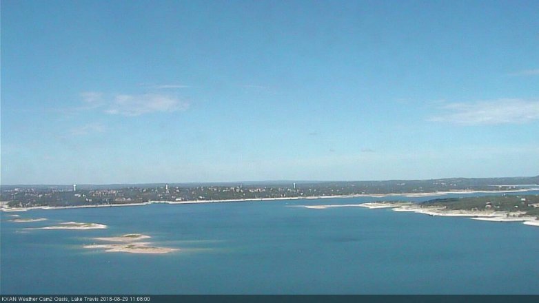 Lake Travis webcam, August 29, 2018 10:10 AM CT