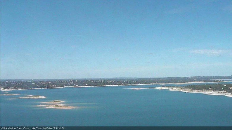 Lake Travis webcam, August 29, 2018 10:45 AM CT