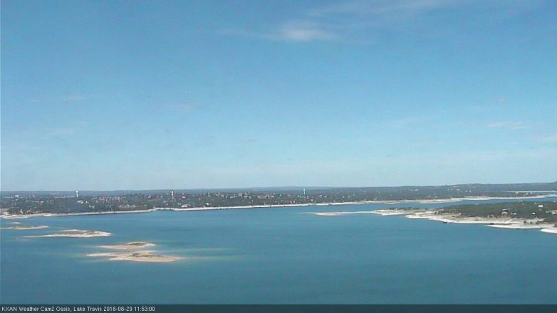 Lake Travis webcam, August 29, 2018 10:55 AM CT