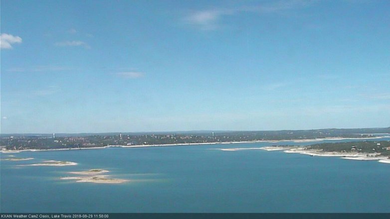 Lake Travis webcam, August 29, 2018 11:00 AM CT