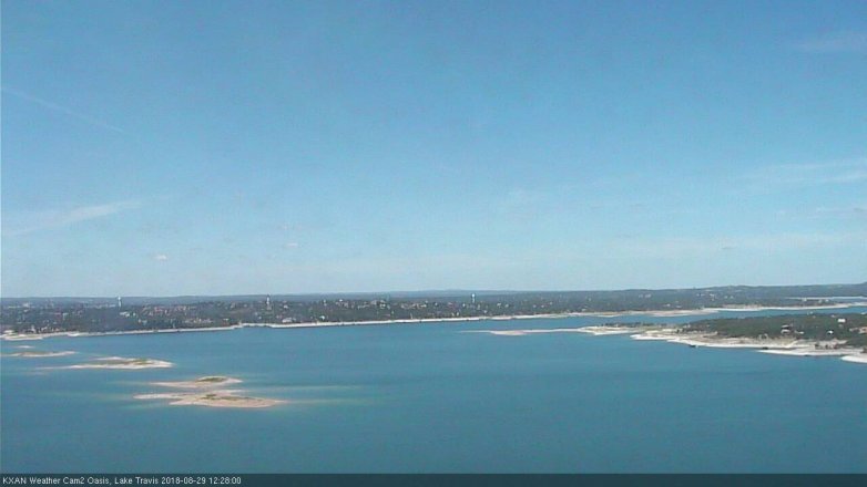 Lake Travis webcam, August 29, 2018 11:30 AM CT