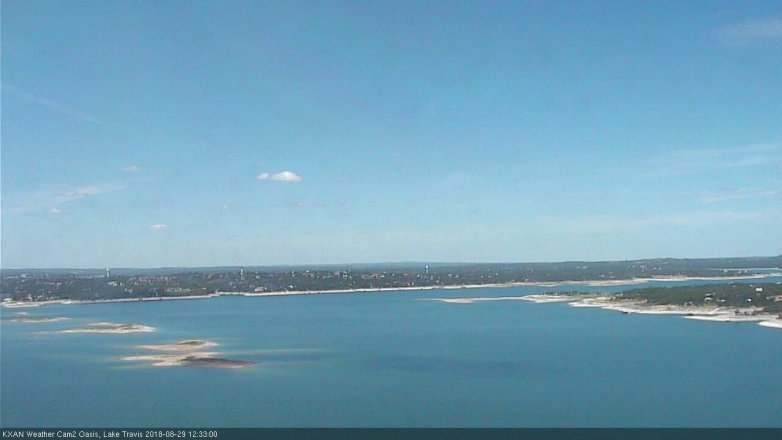 Lake Travis webcam, August 29, 2018 11:35 AM CT