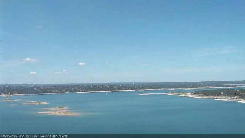 Lake Travis webcam, August 29, 2018 11:45 AM CT
