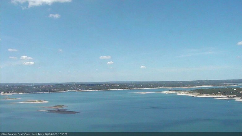 Lake Travis webcam, August 29, 2018 12:00 PM CT