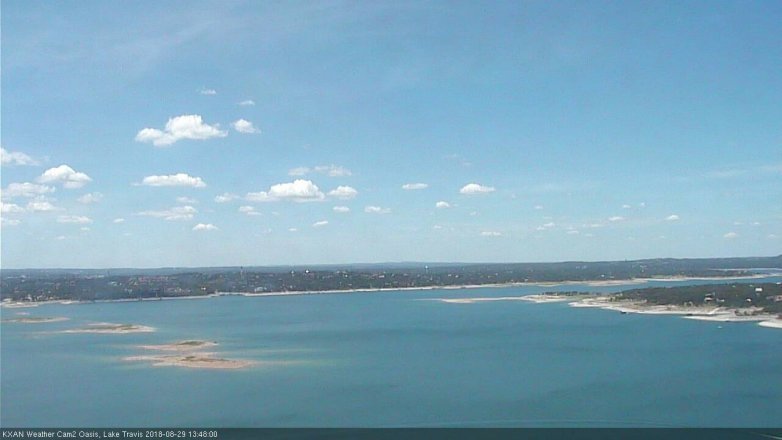 Lake Travis webcam, August 29, 2018 12:50 PM CT