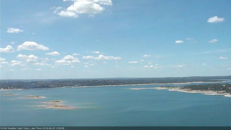 Lake Travis webcam, August 29, 2018 1:00 PM CT