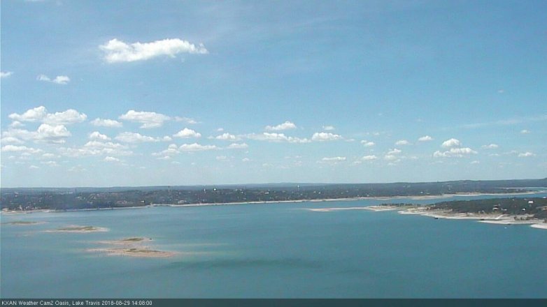 Lake Travis webcam, August 29, 2018 1:10 PM CT