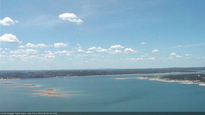 Lake Travis webcam, August 29, 2018 1:15 PM CT