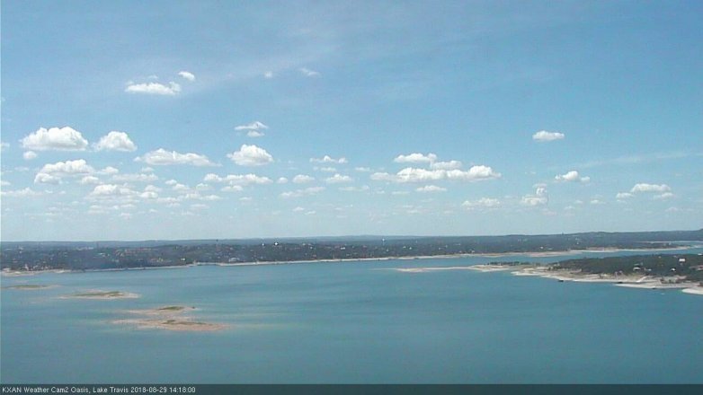 Lake Travis webcam, August 29, 2018 1:20 PM CT