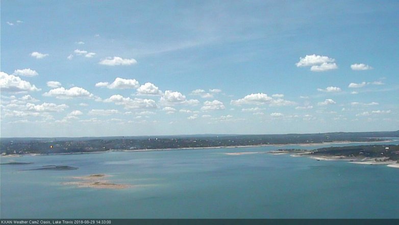 Lake Travis webcam, August 29, 2018 1:35 PM CT